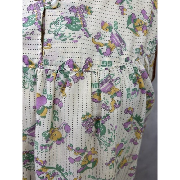 VTG 60s kitsch Novelty House Dress L Homemade Motif mumu Anthropomorphic 1966 - Picture 8 of 16